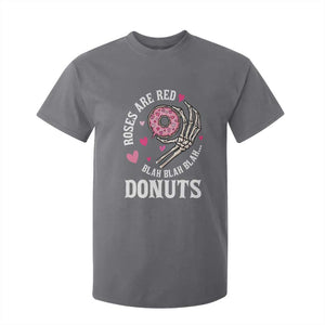 Valentine's Day T Shirt For Kid Roses Are Red Blah Skeleton Donut Funny Food Lover TS09 Charcoal Print Your Wear