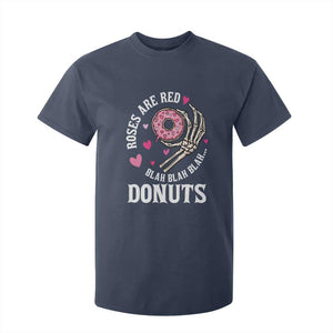 Valentine's Day T Shirt For Kid Roses Are Red Blah Skeleton Donut Funny Food Lover TS09 Navy Print Your Wear