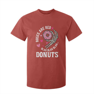 Valentine's Day T Shirt For Kid Roses Are Red Blah Skeleton Donut Funny Food Lover TS09 Red Print Your Wear