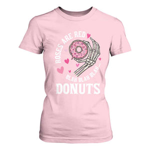 Valentine's Day T Shirt For Women Roses Are Red Blah Skeleton Donut Funny Food Lover TS09 Light Pink Print Your Wear