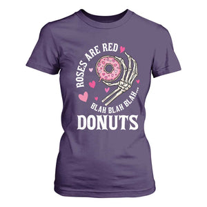 Valentine's Day T Shirt For Women Roses Are Red Blah Skeleton Donut Funny Food Lover TS09 Purple Print Your Wear