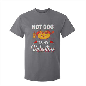 Valentine's Day T Shirt For Kid Cute Hot-Dog Is My Valentine Food Lover TS09 Charcoal Print Your Wear