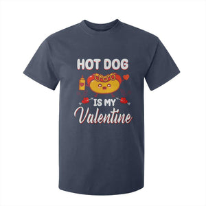 Valentine's Day T Shirt For Kid Cute Hot-Dog Is My Valentine Food Lover TS09 Navy Print Your Wear