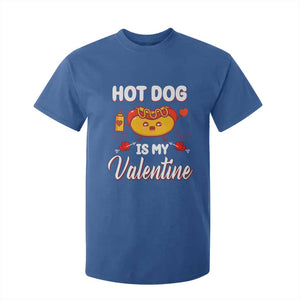 Valentine's Day T Shirt For Kid Cute Hot-Dog Is My Valentine Food Lover TS09 Royal Blue Print Your Wear