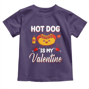 Valentine's Day Toddler T Shirt Cute Hot-Dog Is My Valentine Food Lover TS09 Purple Print Your Wear