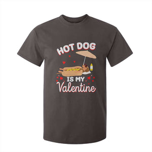 Valentine's Day T Shirt For Kid Funny Dachshund Hot-Dog Is My Valentine TS09 Dark Chocolate Print Your Wear