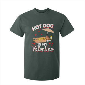 Valentine's Day T Shirt For Kid Funny Dachshund Hot-Dog Is My Valentine TS09 Dark Forest Green Print Your Wear