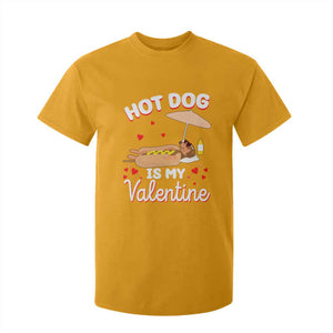 Valentine's Day T Shirt For Kid Funny Dachshund Hot-Dog Is My Valentine TS09 Gold Print Your Wear