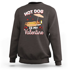 Valentine's Day Sweatshirt Funny Dachshund Hot-Dog Is My Valentine TS09 Dark Chocolate Printyourwear