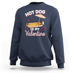 Valentine's Day Sweatshirt Funny Dachshund Hot-Dog Is My Valentine TS09 Navy Printyourwear