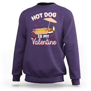 Valentine's Day Sweatshirt Funny Dachshund Hot-Dog Is My Valentine TS09 Purple Printyourwear