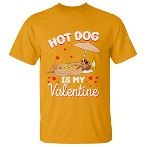 Valentine's Day T Shirt Funny Dachshund Hot-Dog Is My Valentine TS09 Gold Printyourwear