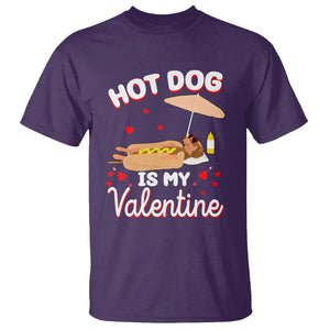 Valentine's Day T Shirt Funny Dachshund Hot-Dog Is My Valentine TS09 Purple Printyourwear