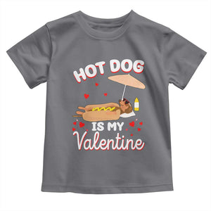 Valentine's Day Toddler T Shirt Funny Dachshund Hot-Dog Is My Valentine TS09 Charcoal Print Your Wear