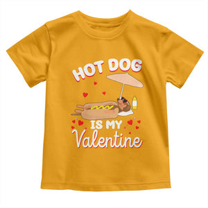 Valentine's Day Toddler T Shirt Funny Dachshund Hot-Dog Is My Valentine TS09 Gold Print Your Wear