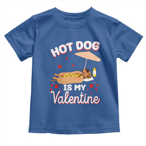 Valentine's Day Toddler T Shirt Funny Dachshund Hot-Dog Is My Valentine TS09 Royal Blue Print Your Wear