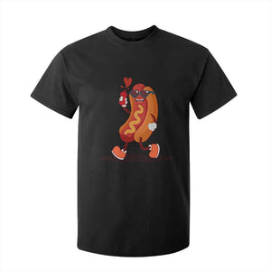 Valentine's Day T Shirt For Kid Heart Hot Dog Cute Sausage Bun Food Lover TS09 Black Print Your Wear