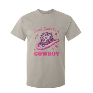 Valentine's Day T Shirt For Kid Cupid Find Me A Cowboy Western Heart Leopard Hat TS09 Sand Print Your Wear