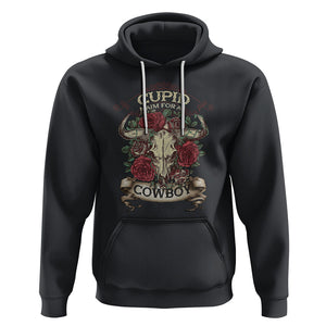 Valentine's Day Hoodie Cupid Aim For A Cowboy Western TS09 Black Printyourwear