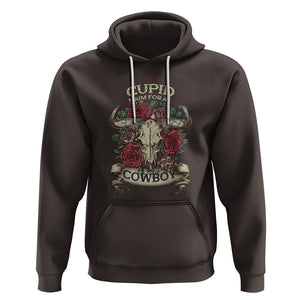 Valentine's Day Hoodie Cupid Aim For A Cowboy Western TS09 Dark Chocolate Printyourwear