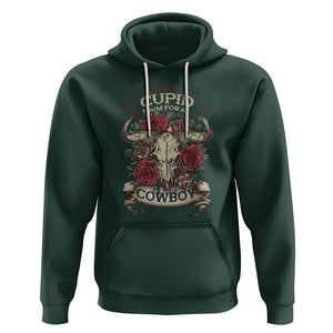 Valentine's Day Hoodie Cupid Aim For A Cowboy Western TS09 Dark Forest Green Printyourwear