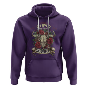 Valentine's Day Hoodie Cupid Aim For A Cowboy Western TS09 Purple Printyourwear