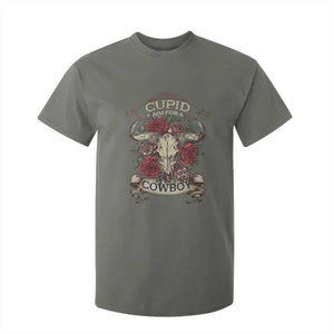 Valentine's Day T Shirt For Kid Cupid Aim For A Cowboy Western TS09 Military Green Print Your Wear