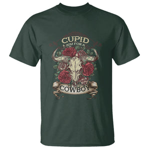 Valentine's Day T Shirt Cupid Aim For A Cowboy Western TS09 Dark Forest Green Printyourwear