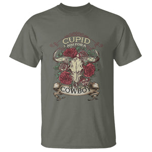 Valentine's Day T Shirt Cupid Aim For A Cowboy Western TS09 Military Green Printyourwear