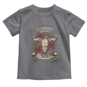 Valentine's Day Toddler T Shirt Cupid Aim For A Cowboy Western TS09 Charcoal Print Your Wear