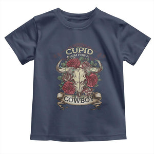 Valentine's Day Toddler T Shirt Cupid Aim For A Cowboy Western TS09 Navy Print Your Wear