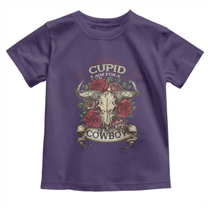 Valentine's Day Toddler T Shirt Cupid Aim For A Cowboy Western TS09 Purple Print Your Wear