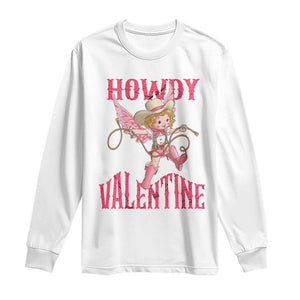 Howdy Valentine's Day Long Sleeve Shirt Cupid Retro Western Cowgirl Cowboy TS09 White Print Your Wear