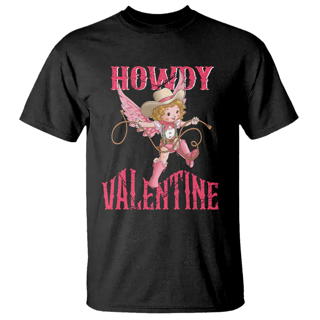 Howdy Valentine's Day T Shirt Cupid Retro Western Cowgirl Cowboy TS09 Black Printyourwear