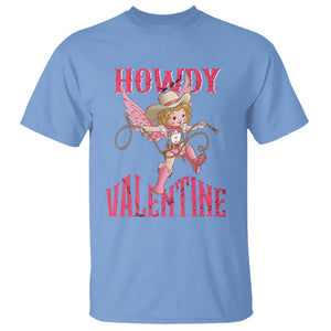 Howdy Valentine's Day T Shirt Cupid Retro Western Cowgirl Cowboy TS09 Carolina Blue Printyourwear