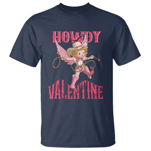 Howdy Valentine's Day T Shirt Cupid Retro Western Cowgirl Cowboy TS09 Navy Printyourwear