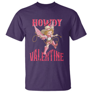 Howdy Valentine's Day T Shirt Cupid Retro Western Cowgirl Cowboy TS09 Purple Printyourwear