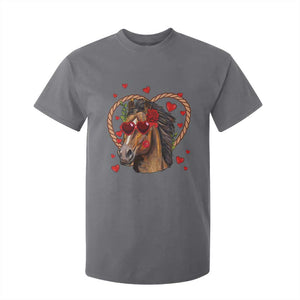 Valentine's Day T Shirt For Kid Funny Cute Horse Cowboy Western TS09 Charcoal Print Your Wear