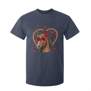 Valentine's Day T Shirt For Kid Funny Cute Horse Cowboy Western TS09 Navy Print Your Wear