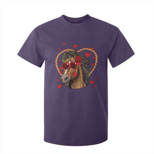 Valentine's Day T Shirt For Kid Funny Cute Horse Cowboy Western TS09 Purple Print Your Wear