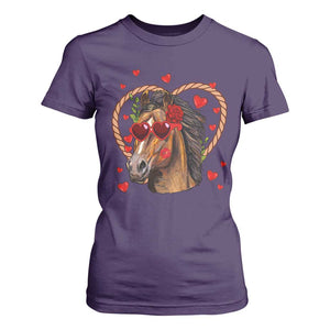 Valentine's Day T Shirt For Women Funny Cute Horse Cowboy Western TS09 Purple Print Your Wear