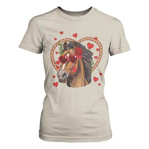 Valentine's Day T Shirt For Women Funny Cute Horse Cowboy Western TS09 Sand Print Your Wear