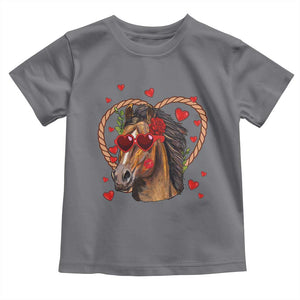 Valentine's Day Toddler T Shirt Funny Cute Horse Cowboy Western TS09 Charcoal Print Your Wear