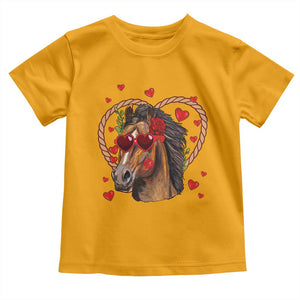 Valentine's Day Toddler T Shirt Funny Cute Horse Cowboy Western TS09 Gold Print Your Wear