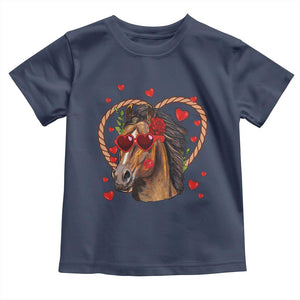 Valentine's Day Toddler T Shirt Funny Cute Horse Cowboy Western TS09 Navy Print Your Wear