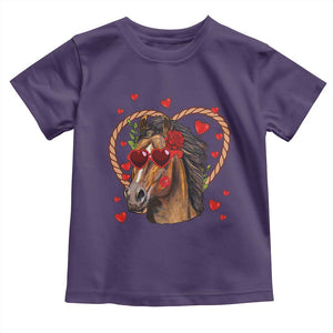 Valentine's Day Toddler T Shirt Funny Cute Horse Cowboy Western TS09 Purple Print Your Wear