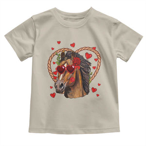 Valentine's Day Toddler T Shirt Funny Cute Horse Cowboy Western TS09 Sand Print Your Wear