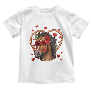 Valentine's Day Toddler T Shirt Funny Cute Horse Cowboy Western TS09 White Print Your Wear