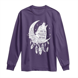 Valentine's Day Long Sleeve Shirt Love You To The Moon And Back Wolf TS09 Purple Print Your Wear