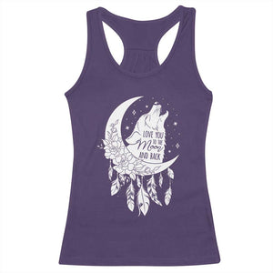 Valentine's Day Racerback Tank Top Love You To The Moon And Back Wolf TS09 Purple Print Your Wear